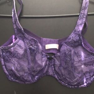 Lane Bryant Cacique Lace Front Bra 36DDD Purple